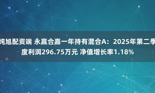 纯旭配资端 永赢合嘉一年持有混合A：2025年第二季度利润296.75万元 净值增长率1.18%